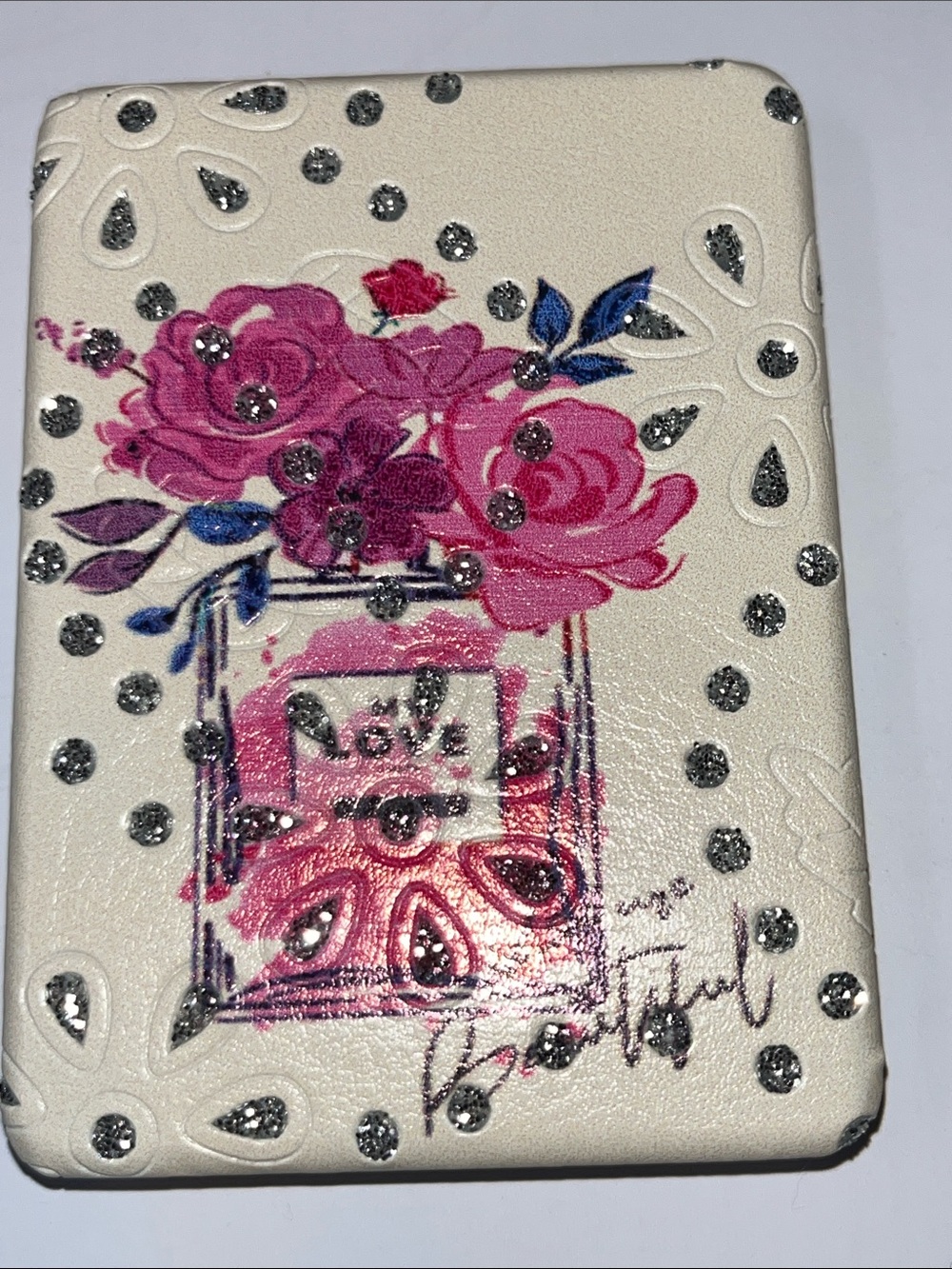 Floral Pink & Cream Mirror Case